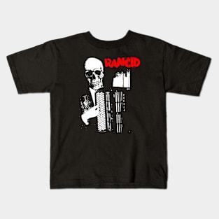 skull punk piano red type Kids T-Shirt